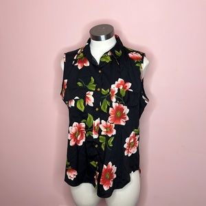 NWT Mileage Black Floral Blouse